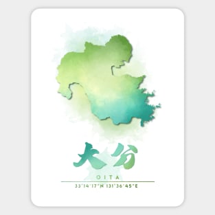 Oita Watercolor Map Sticker